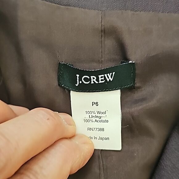 J. Crew super 120’s blazer, black, EUC size 6P - Picture 7 of 9